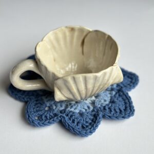 szydełkowa podkładka w morskich odcieniach