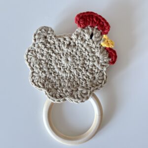 Wieszak na ściereczkę kuchenną kurka beżowa