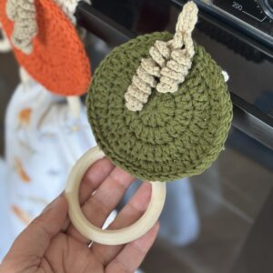 Uchwyt na ściereczkę kuchenną z dynią w kolorze oliwkowym